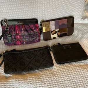 Authentic Coach and Dooney & Burke wristlets.